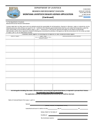 Montana Livestock Dealer License Application - Montana, Page 2