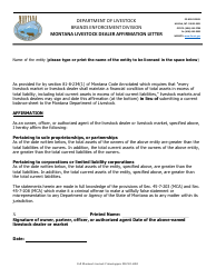 Montana Livestock Dealer License Application - Montana, Page 3