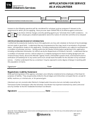 Form CS-0319 Application for Service as a Volunteer - Tennessee, Page 4
