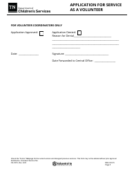 Form CS-0319 Application for Service as a Volunteer - Tennessee, Page 5