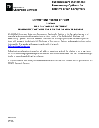 Form CS-0660 Full Disclosure Statement: Permanency Options for Relative or Kin Caregivers - Tennessee, Page 2