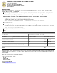 Document preview: Form SFN61759 North Dakota Concealed Weapon License Change Request - North Dakota