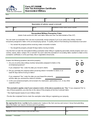 Document preview: Form ST-102NM (EFO00309) Use Tax Exemption Certificate - Nonresident Military - Idaho