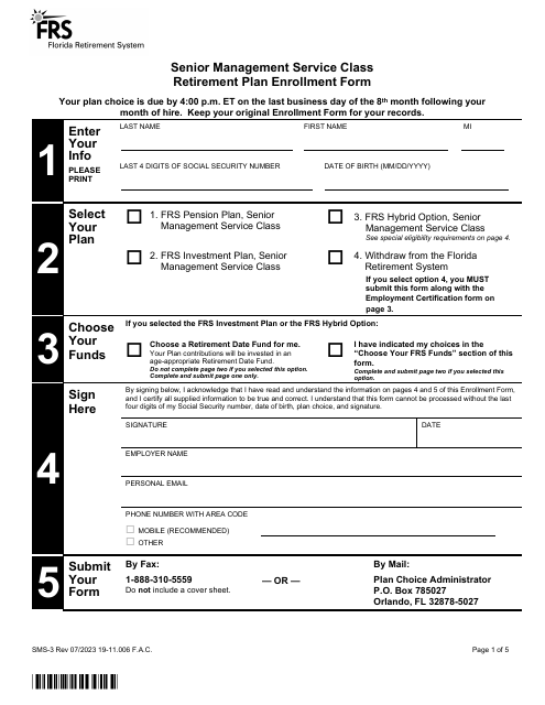 Form SMS-3  Printable Pdf