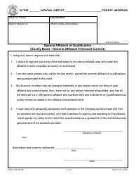 Document preview: Form CR170 Special Affidavit of Qualification (Surety Bond - General Affidavit Filed and Current) - Missouri