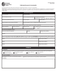 Formulario 2935-S Informacion Para La Inscripcion - Texas (Spanish)