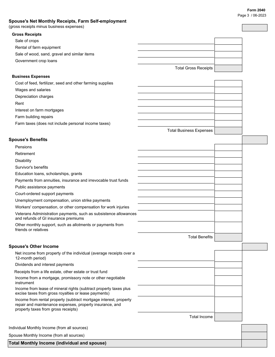 Form 2040 Download Fillable PDF or Fill Online Cmpas Copay Worksheet ...