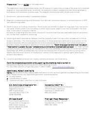 Permit Application for Regulatory or Navigational Marker Permit - Connecticut, Page 2