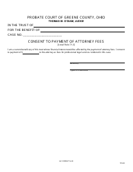 Document preview: GC Form 71.4-D Consent to Payment of Attorney Fees - Greene County, Ohio