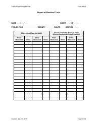 Form 496-6 Report of Electrical Tests - Ohio