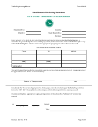 Document preview: Form 1296-9 Establishment of No-Parking Restrictions - Ohio