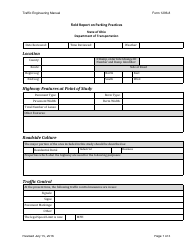 Form 1296-8 Field Report on Parking Practices - Ohio