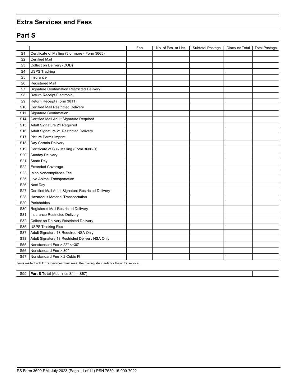 PS Form 3600-PM Postage Statement - Priority Mail - Permit Imprint, Page 11