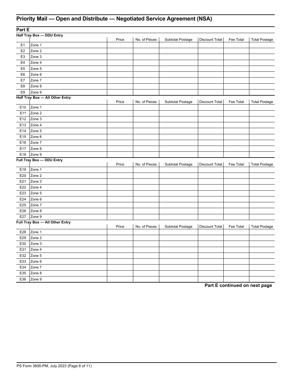 PS Form 3600-PM Postage Statement - Priority Mail - Permit Imprint, Page 6