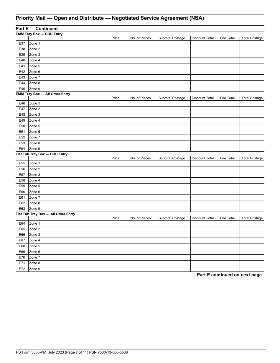 PS Form 3600-PM Postage Statement - Priority Mail - Permit Imprint, Page 7