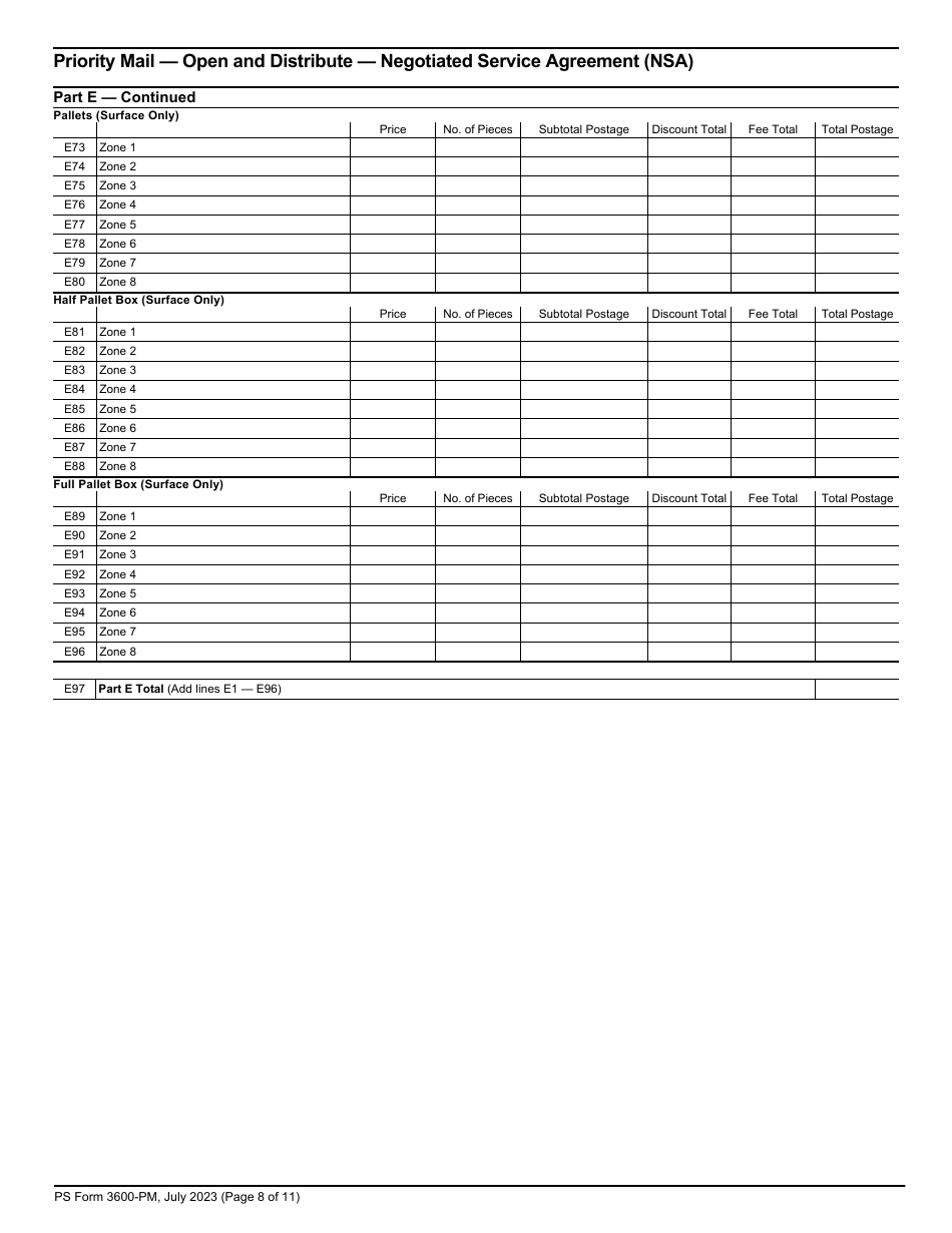 PS Form 3600-PM Postage Statement - Priority Mail - Permit Imprint, Page 8