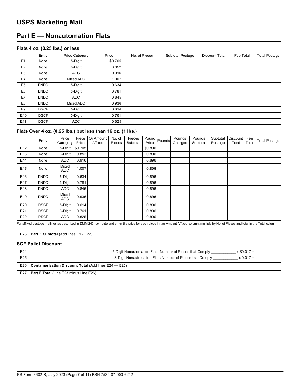 PS Form 3602-R Postage Statement - USPS Marketing Mail, Page 7