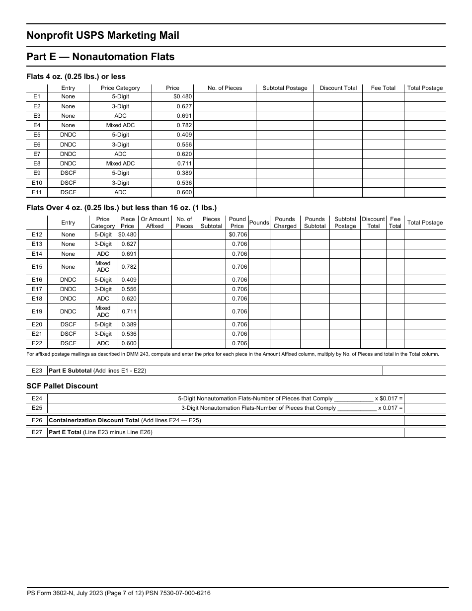 PS Form 3602-N Postage Statement - Nonprofit USPS Marketing Mail, Page 7