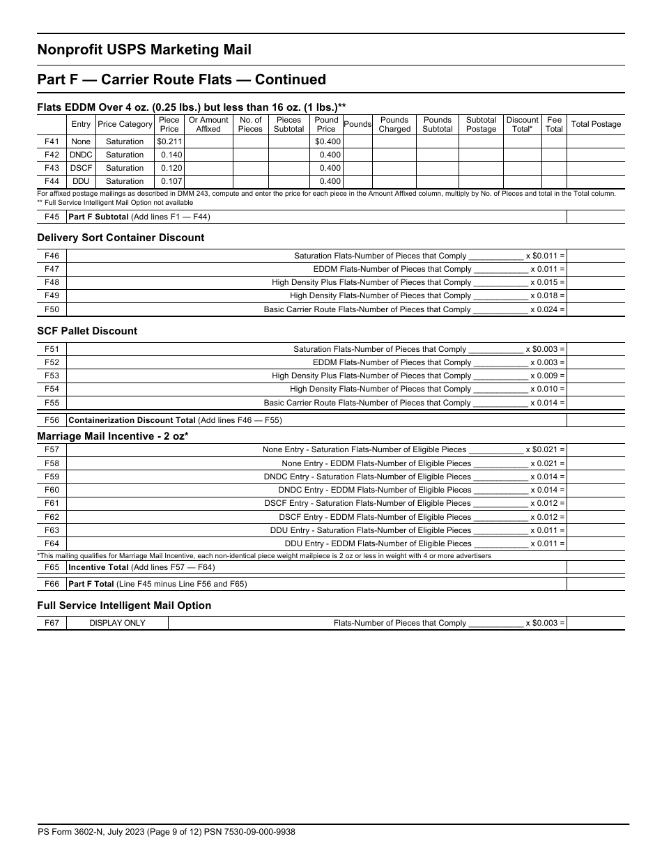 PS Form 3602-N Postage Statement - Nonprofit USPS Marketing Mail, Page 9