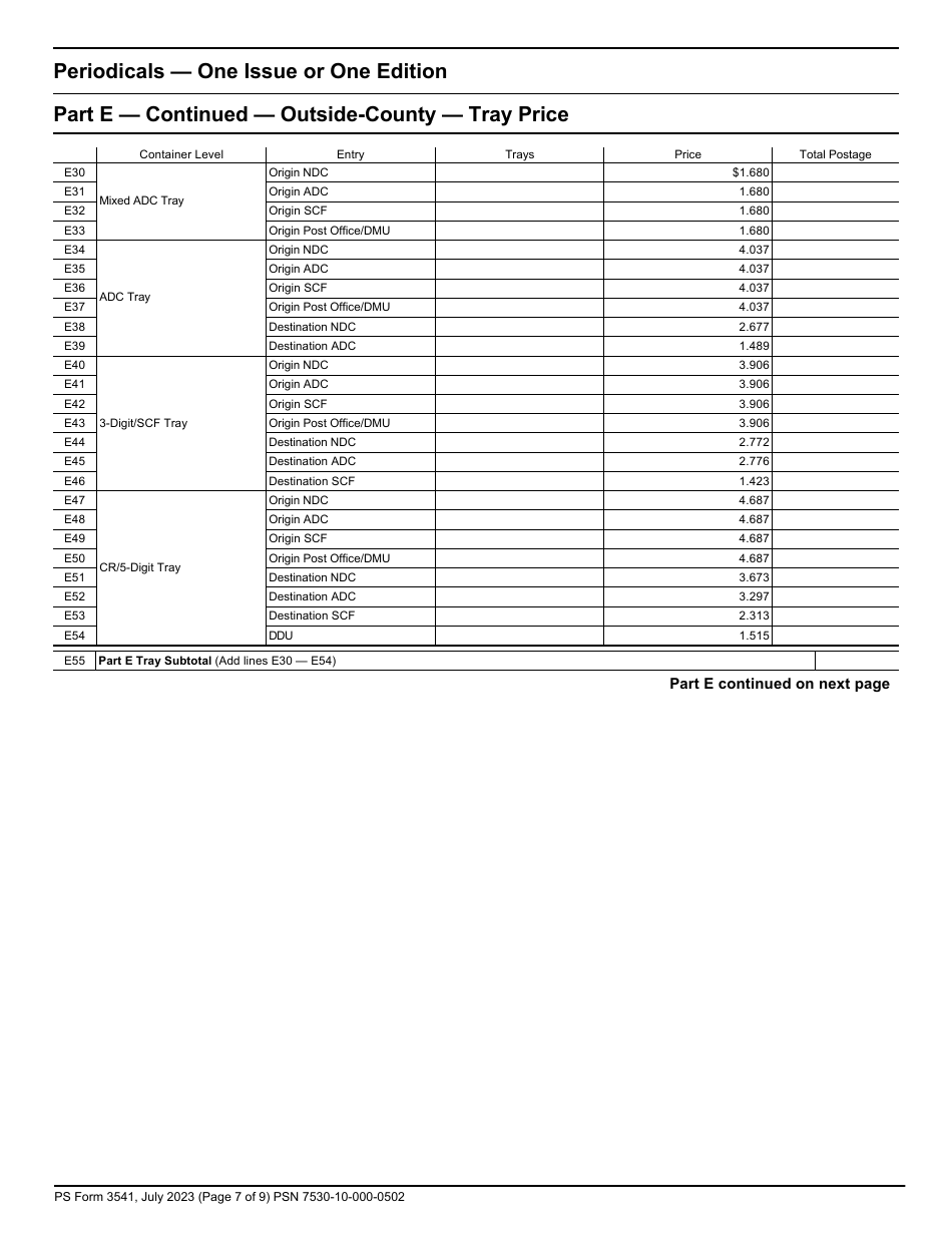 PS Form 3541 Postage Statement - Periodicals, Page 7