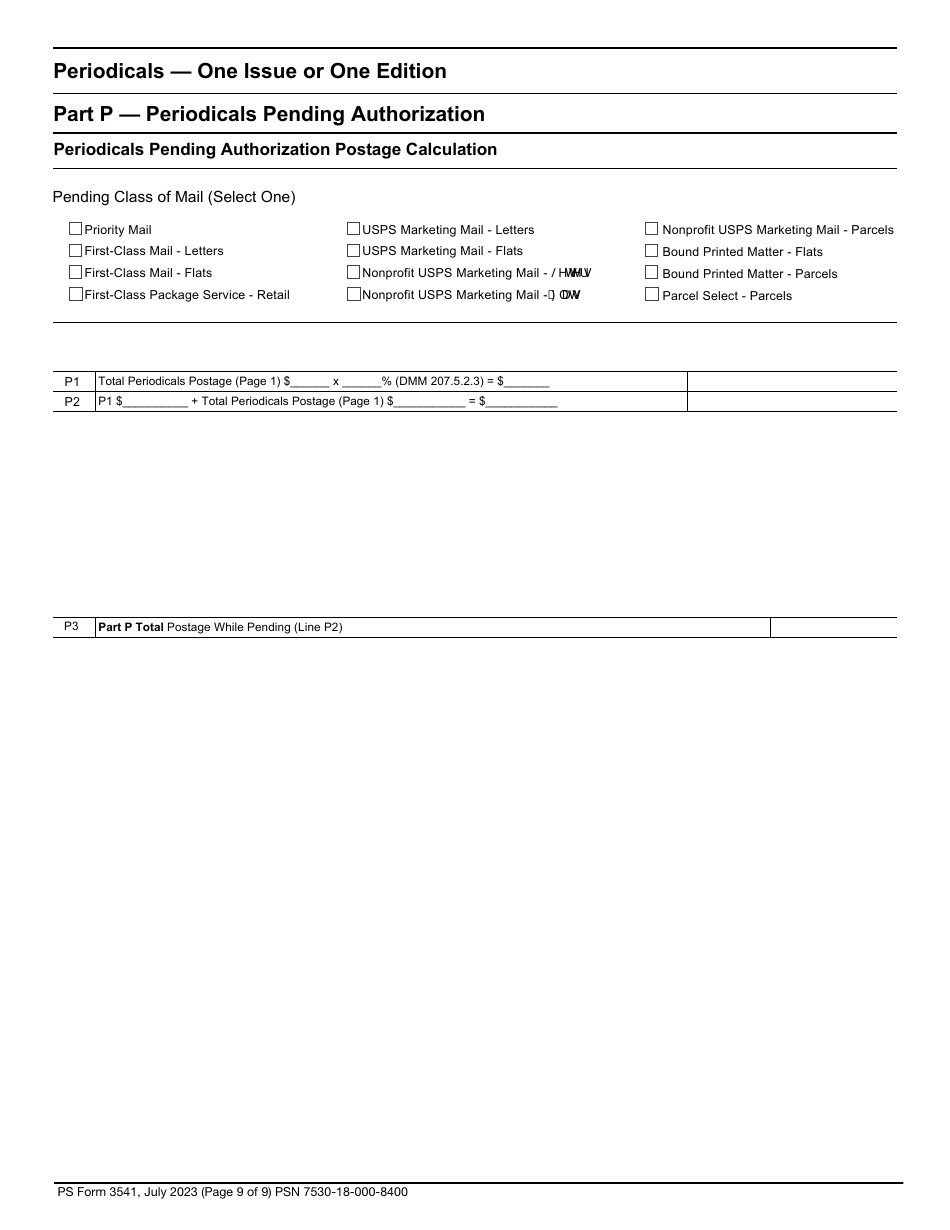 PS Form 3541 Postage Statement - Periodicals, Page 9