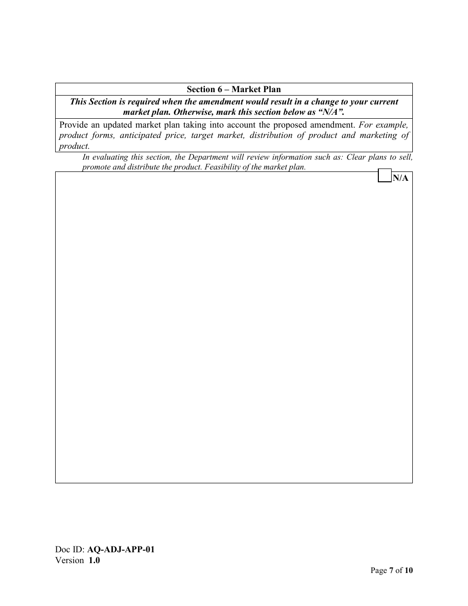 Form AQ-ADJ-APP-01 Proposal for an Adjudicative Amendment - Nova Scotia, Canada, Page 7