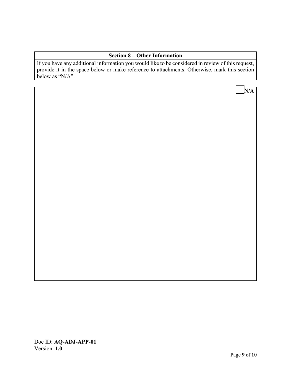 Form AQ-ADJ-APP-01 Proposal for an Adjudicative Amendment - Nova Scotia, Canada, Page 9