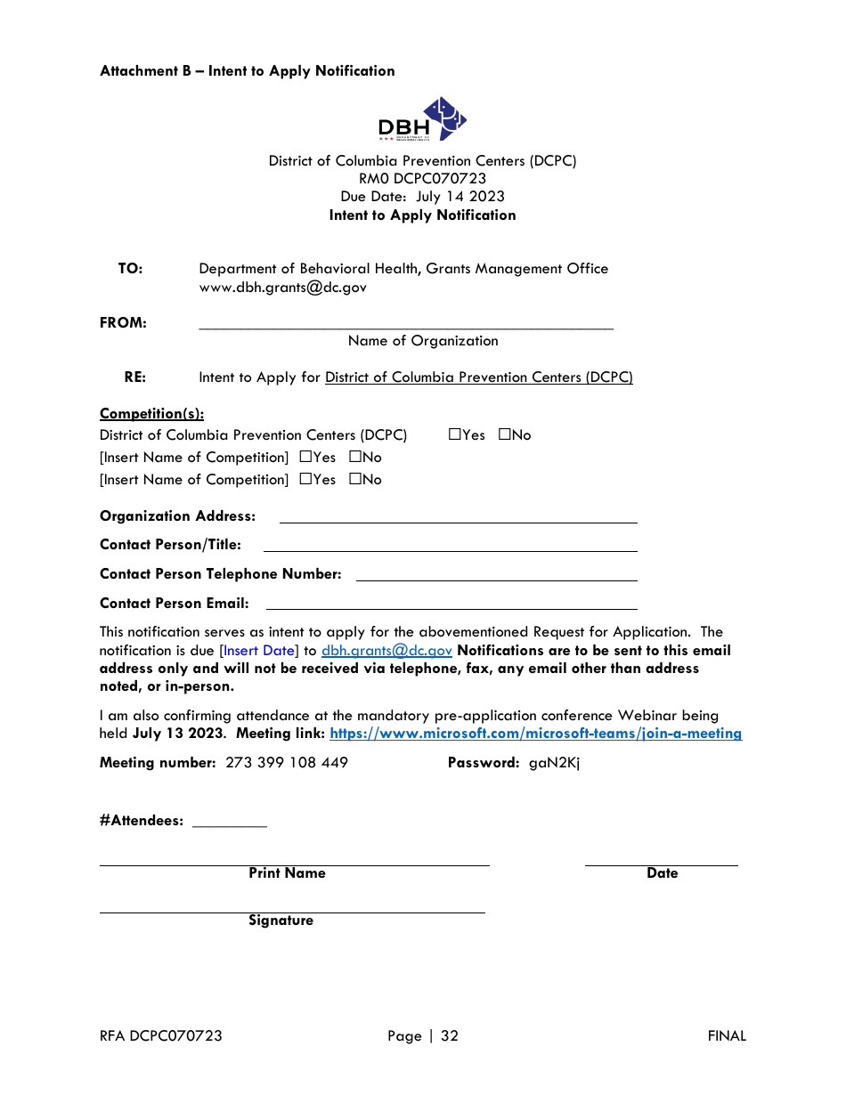 Notice of Eligibility and Experience Requirements - Washington, D.C., Page 3