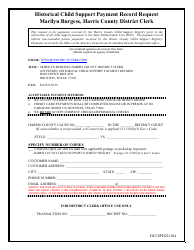 Document preview: Historical Child Support Payment Record Request - Harris County, Texas