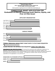 Document preview: Competitive Grant Application for Evaluation of Pdg B5 Planning Grant Metrics, Equity, and First 10 Pilot Grant - Michigan