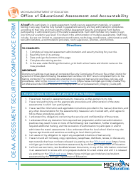 Oeaa Assessment Security Compliance Form - Michigan