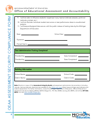 Oeaa Assessment Security Compliance Form - Michigan, Page 2