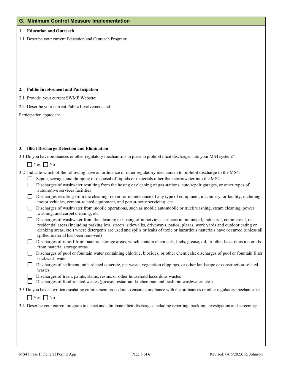 Renewal Application - Ms4 Phase II General Permit - Oregon, Page 3