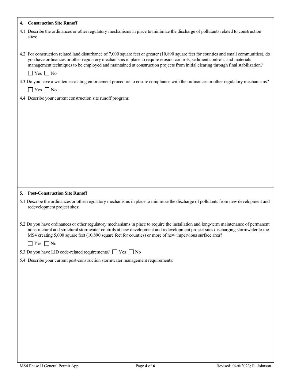Renewal Application - Ms4 Phase II General Permit - Oregon, Page 4
