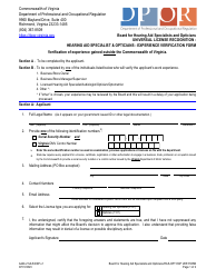 Form A440-2101ULR Hearing Aid Specialist - Universal License Application - Virginia, Page 5