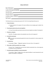 Form A492-05RESALE Common Interest Community Association Resale Certificate - Virginia, Page 2