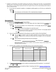 Form A450-1213ULR Barber &amp; Cosmetology - Universal License Application - Virginia, Page 3