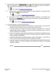 Form A450-1213ULR Barber &amp; Cosmetology - Universal License Application - Virginia, Page 4