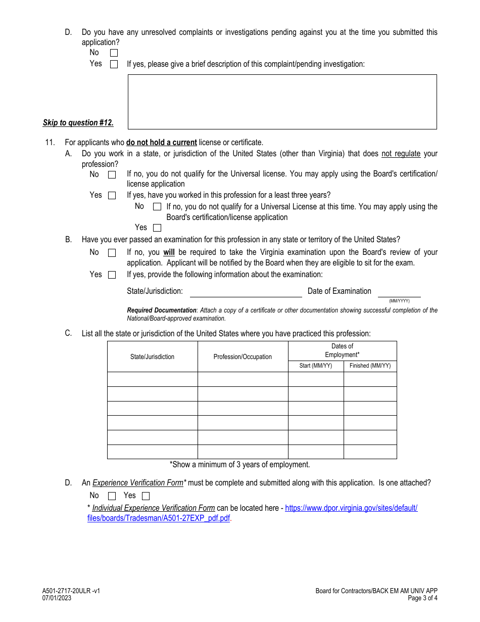 Form A501-2717-20ULR - Fill Out, Sign Online and Download Fillable PDF ...