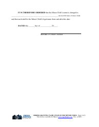 Order Granting Change of Name for Minor Child - Wyoming, Page 2