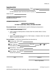 Document preview: Form DR-490 Certificate of Service by First-Class Mail, Email, or Hand-Delivery - Alaska