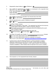 Form PG-106 Petition for Authorization of a Single Transaction - Alaska, Page 2