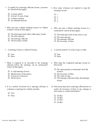 Application for a Marriage Officiant License - Maine, Page 2