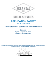 Document preview: Arkansas Rural Community Grant Program Application - Arkansas, 2024