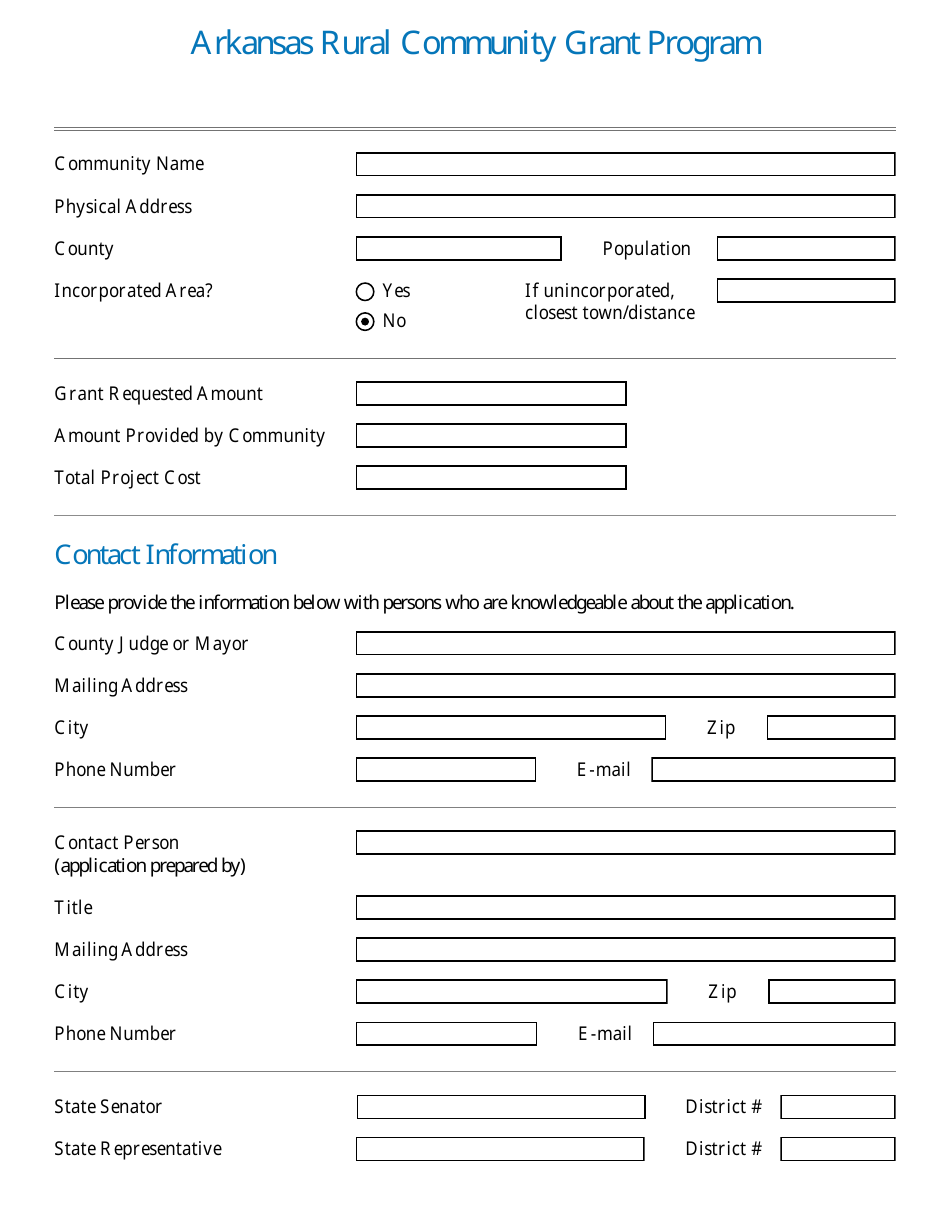 Arkansas Rural Community Grant Program Application - Arkansas, Page 6