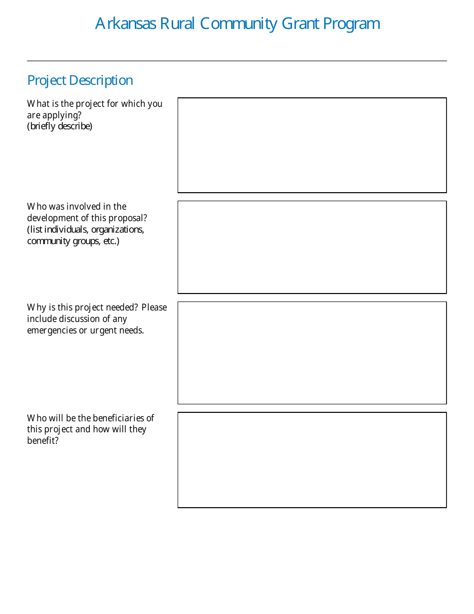 Arkansas Rural Community Grant Program Application - Arkansas, Page 7