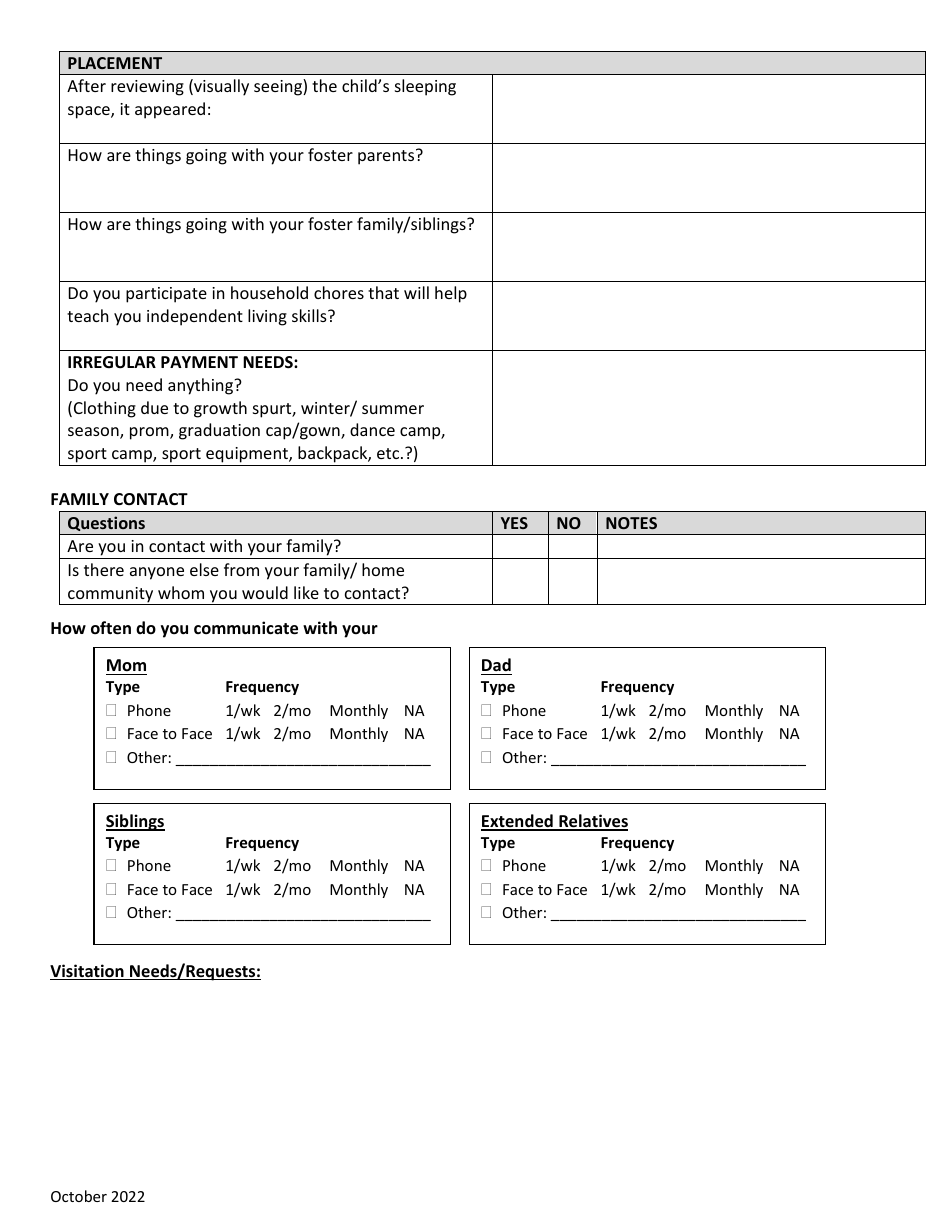 North Dakota Foster Care Monthly Face to Face - Fill Out, Sign Online ...