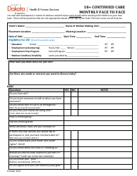 18+ Continued Care Monthly Face to Face - North Dakota