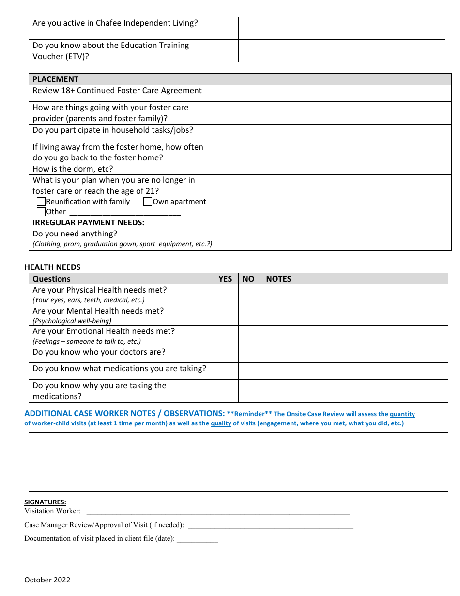 18+ Continued Care Monthly Face to Face - North Dakota, Page 2