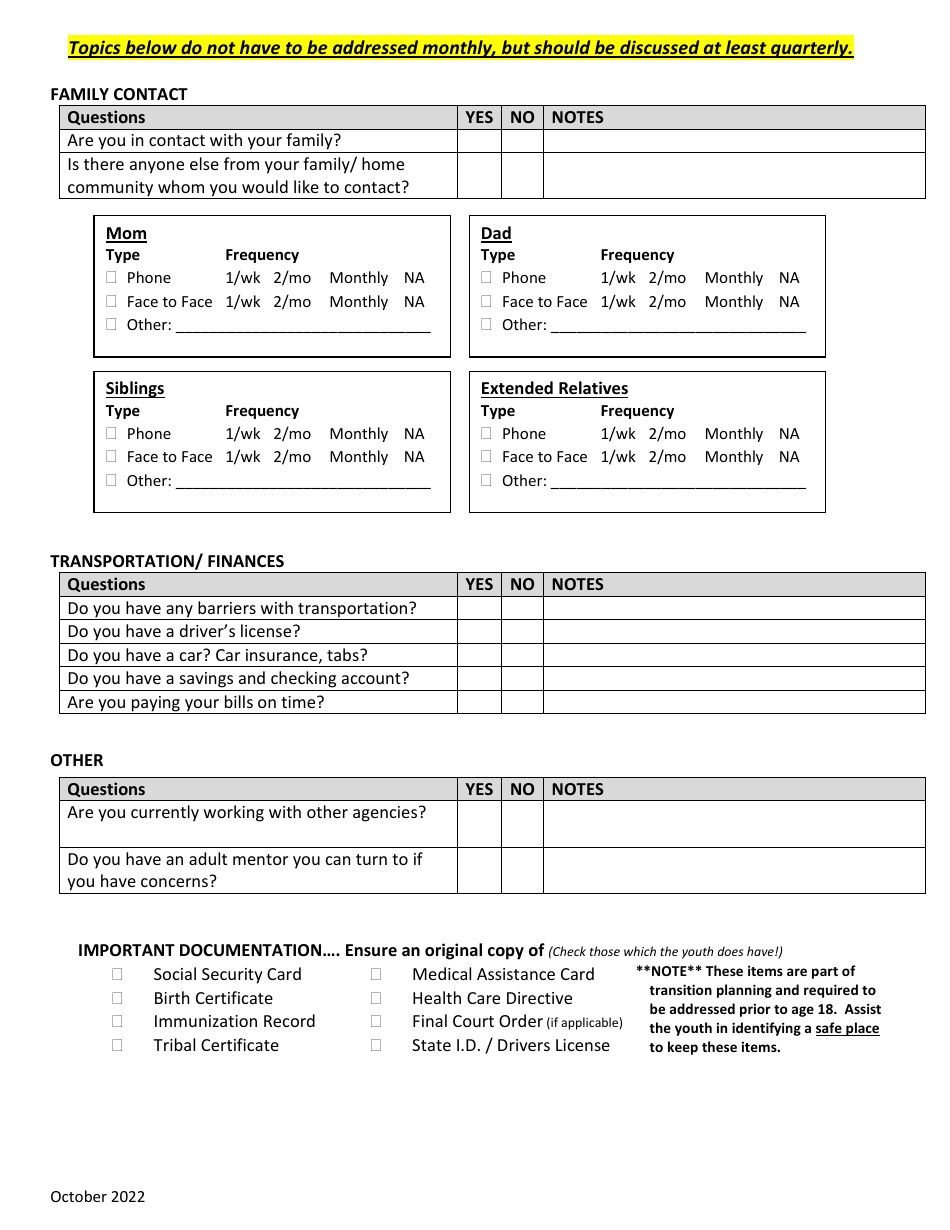 18+ Continued Care Monthly Face to Face - North Dakota, Page 3